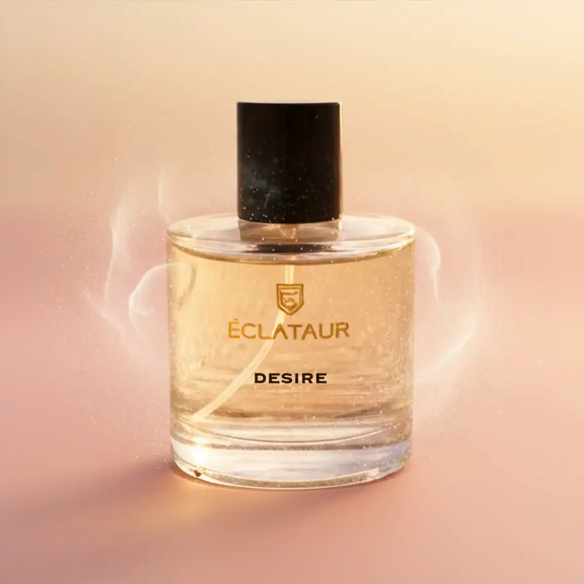 ÉCLATAUR DESIRE floral fruity perfume for women bottle, matte black cap with gold detail