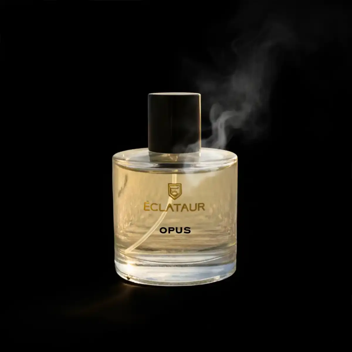 ÉCLATAUR OPUS gourmand perfumes for women bottle, matte black cap with gold detail
