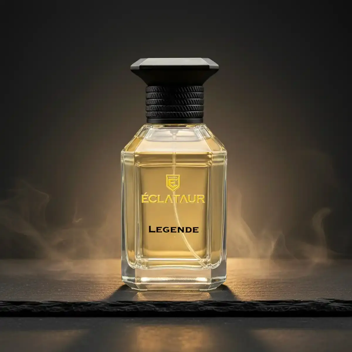 ÉCLATAUR LEGENDE best male perfume summer bottle, matte black cap with gold detail